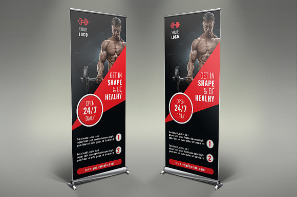 Roll Up Banners - 6 Templates in Templates - product preview 5