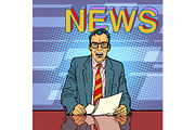 Male news anchor