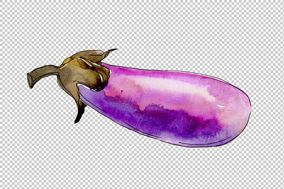 Purple eggplant vegetables PNG set in Illustrations - product preview 1