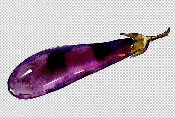 Purple eggplant vegetables PNG set in Illustrations - product preview 4