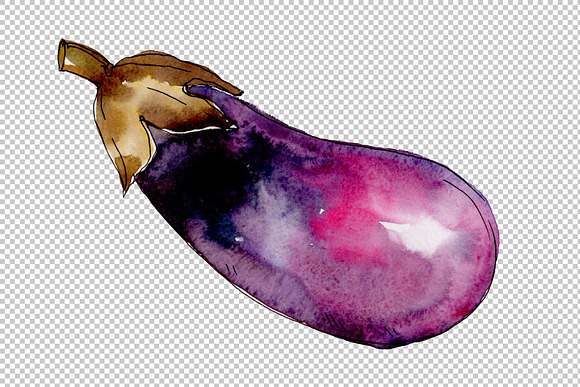 Purple eggplant vegetables PNG set in Illustrations - product preview 5