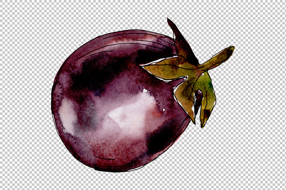 Purple eggplant vegetables PNG set in Illustrations - product preview 6