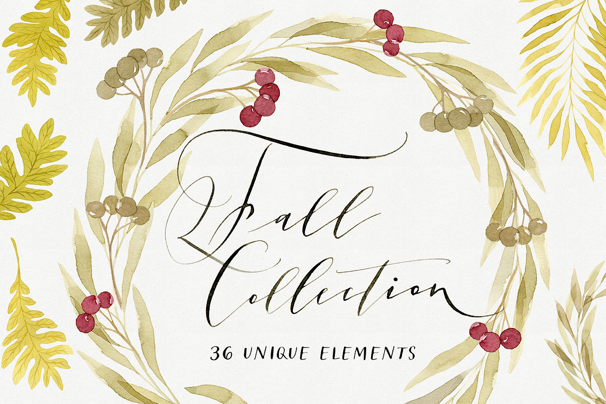 Watercolor Fall Collection in Illustrations - product preview 8