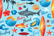 Seamless patterns with surfing.