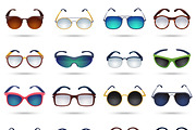 Sunglasses fashion icons set
