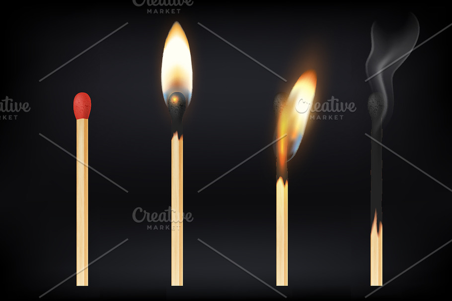 Matches. Vector set.  in Illustrations - product preview 8
