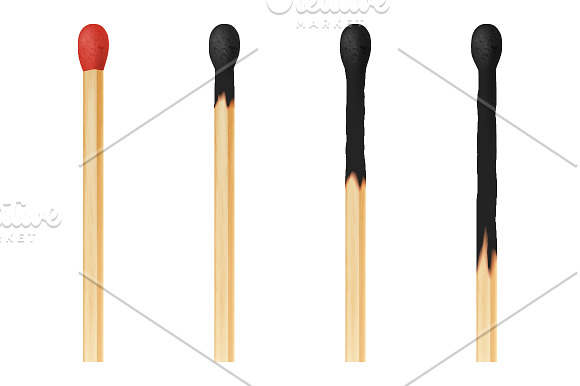 Matches. Vector set.  in Illustrations - product preview 2