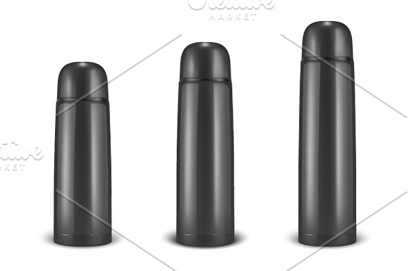 Thermo tumbler flask. Vector set.  in Illustrations - product preview 1