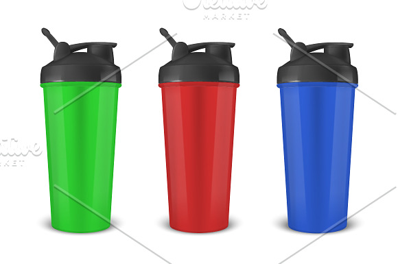 Sports Nutrition Shaker. Vector set. in Illustrations - product preview 1