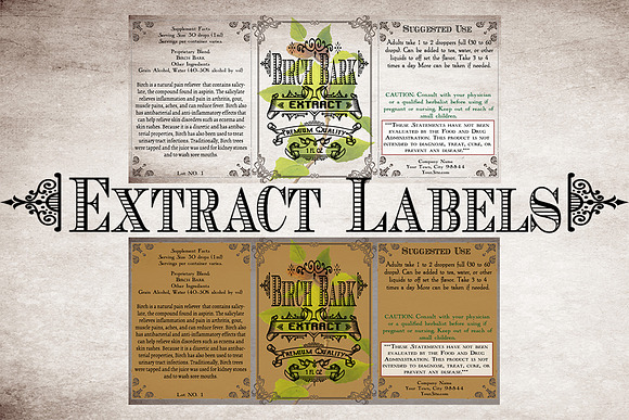 Birch Bark Vintage Labels in Stationery Templates - product preview 2