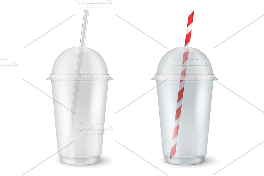 Plastic disposable cup. Vector set.  in Illustrations - product preview 8