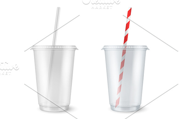 Plastic disposable cup. Vector set.  in Illustrations - product preview 1