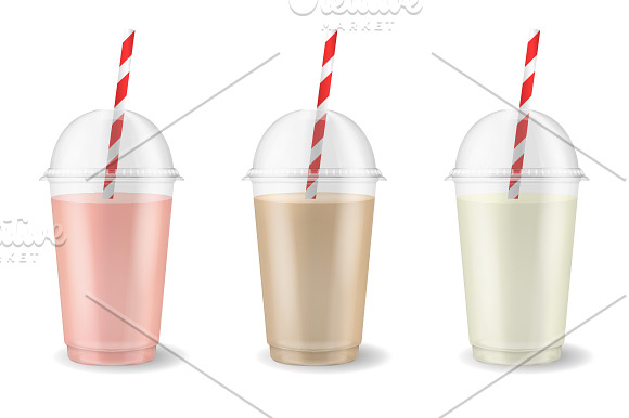 Plastic disposable cup. Vector set.  in Illustrations - product preview 2