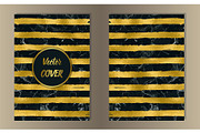 Stripe Gold and Marble Cover Set