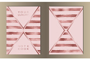 Stripe Pink Gold Foil Cover Set