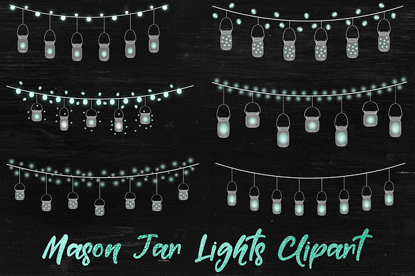 Fairy Lights Overlays - Mason Jars