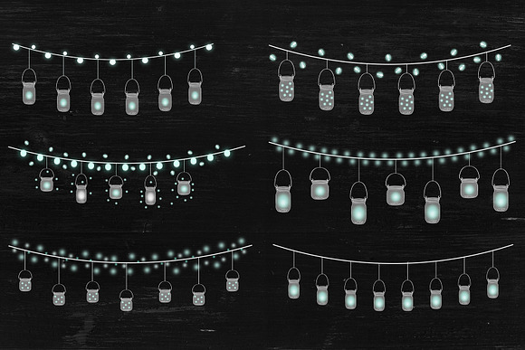 Fairy Lights Overlays - Mason Jars in Graphics - product preview 1