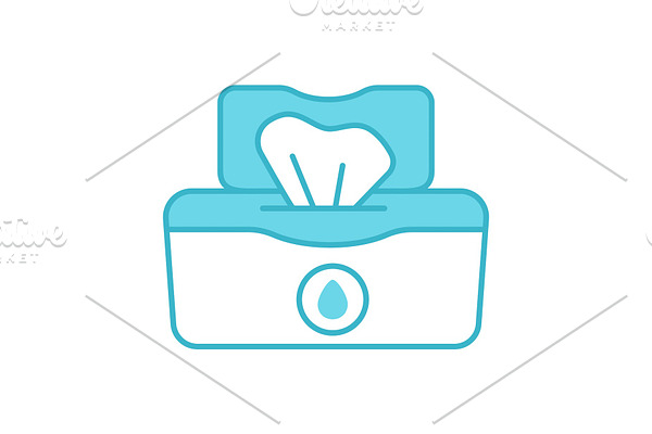 Wet wipes pack color icon