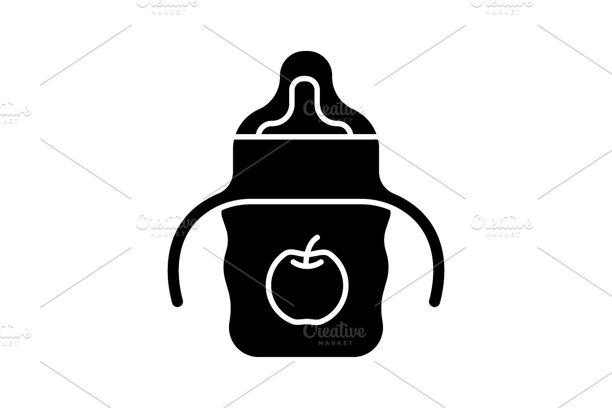 Baby sippy cup glyph icon in Icons - product preview 8