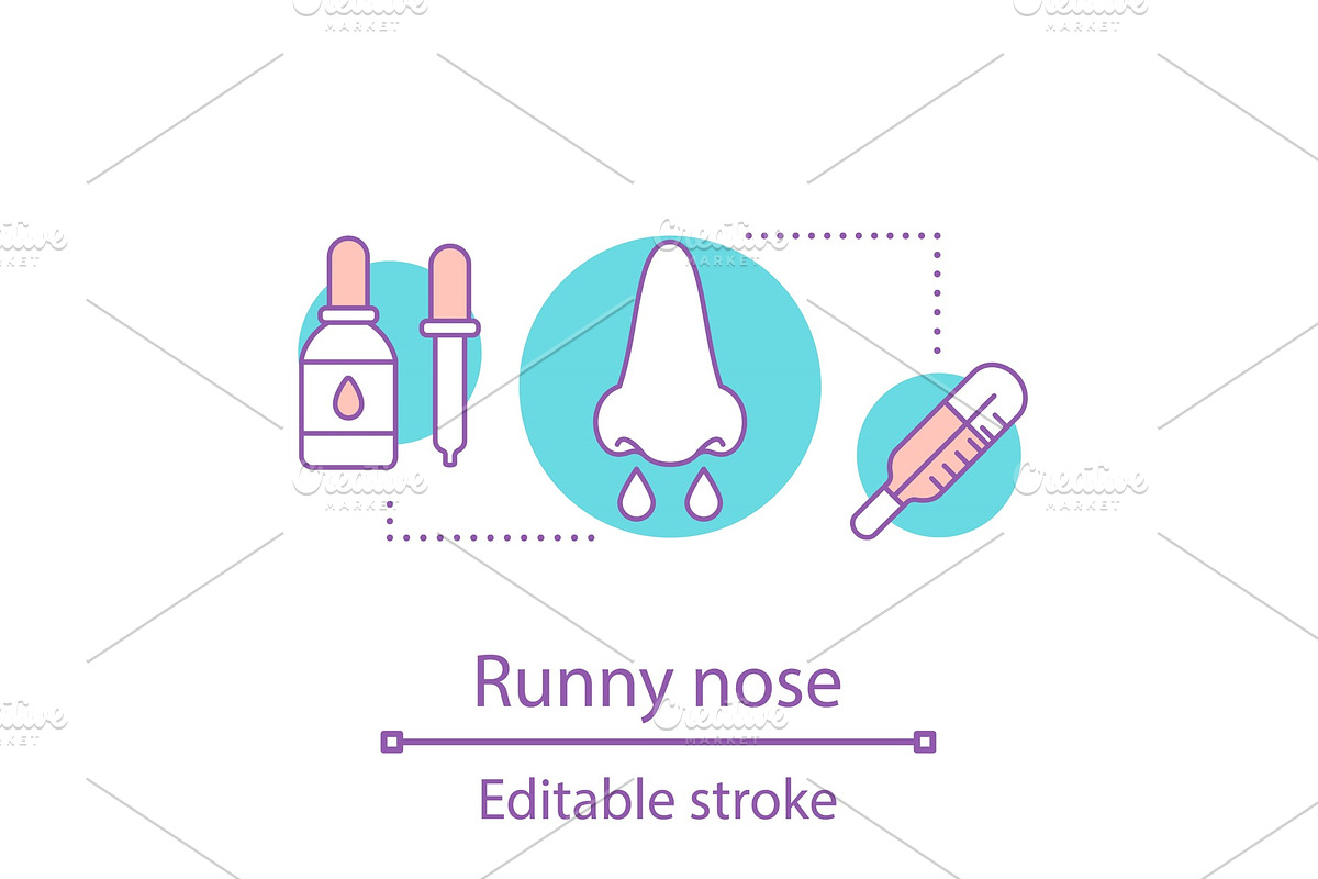 Runny nose concept icon in Icons - product preview 8