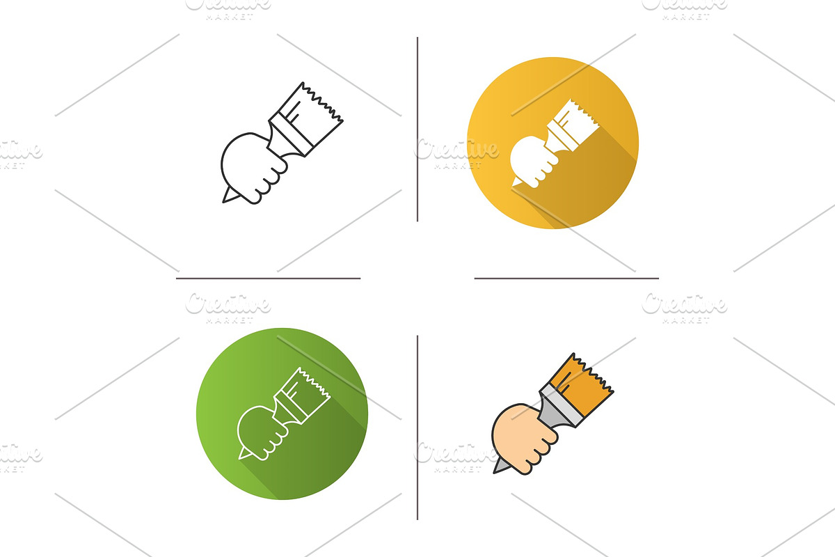 Hand holding paint brush icon in Icons - product preview 8