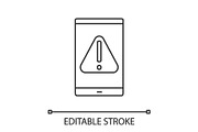 Smartphone error linear icon