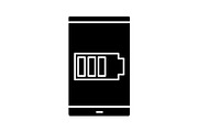 Smartphone battery glyph icon