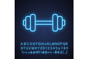 Gym neon light icon