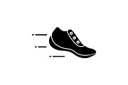 Flying sneaker glyph icon