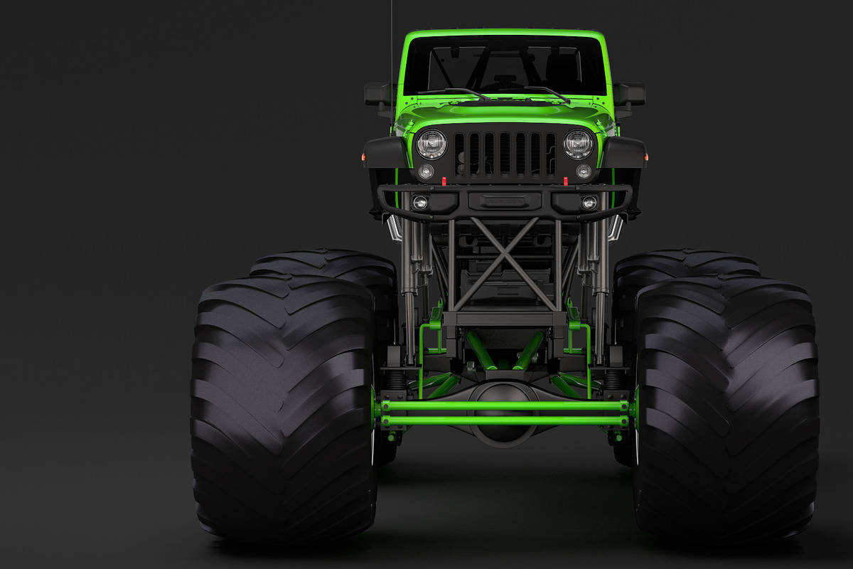 Monster Truck Jeep Wrangler Rubicon in Vehicles - product preview 8