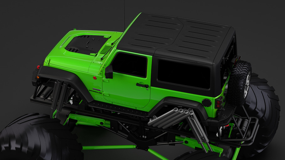 Monster Truck Jeep Wrangler Rubicon in Vehicles - product preview 6