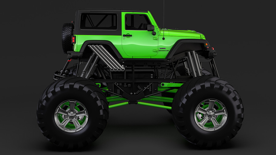 Monster Truck Jeep Wrangler Rubicon in Vehicles - product preview 7