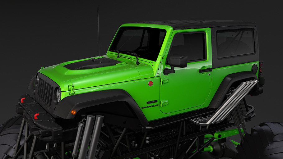 Monster Truck Jeep Wrangler Rubicon in Vehicles - product preview 8