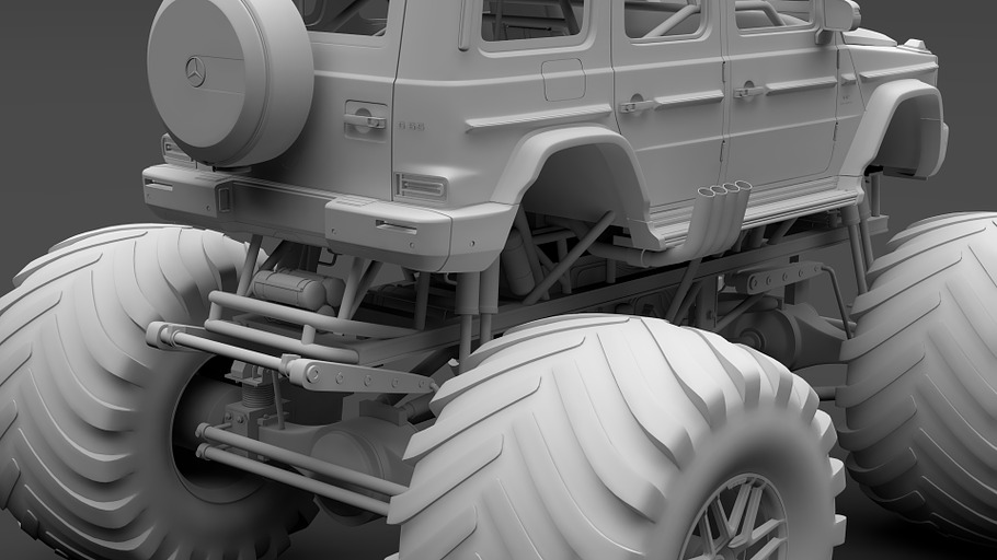 Monster Truck Mercedes AMG G 65 in Vehicles - product preview 12