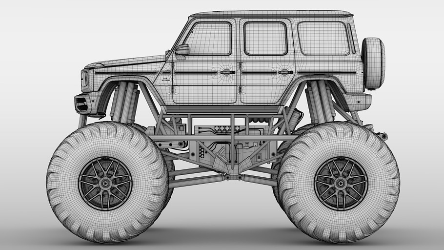 Monster Truck Mercedes AMG G 65 in Vehicles - product preview 16