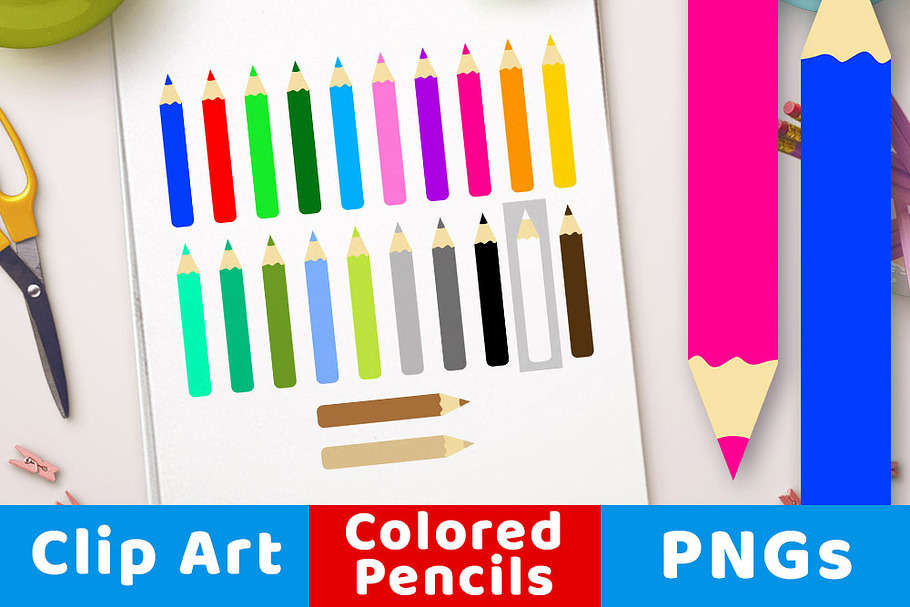 Colored Pencil Clipart in Objects - product preview 8