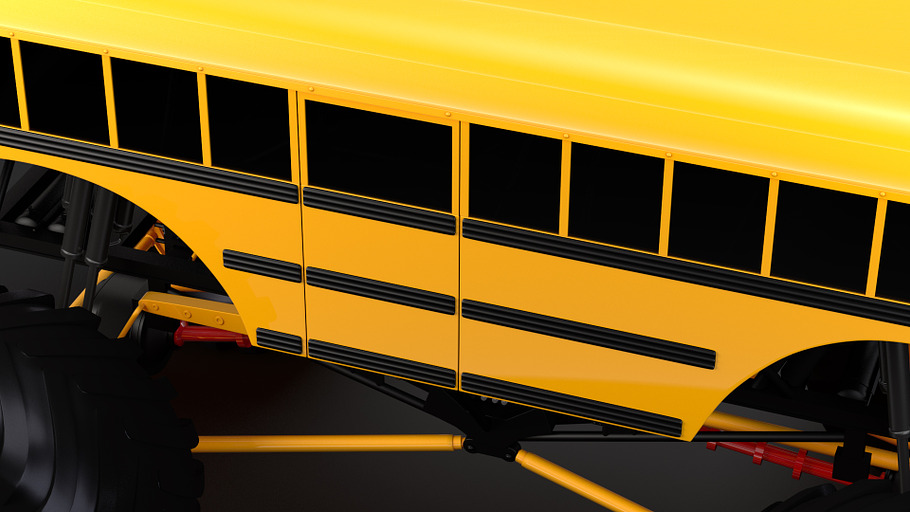 Monster Truck School Bus in Vehicles - product preview 5