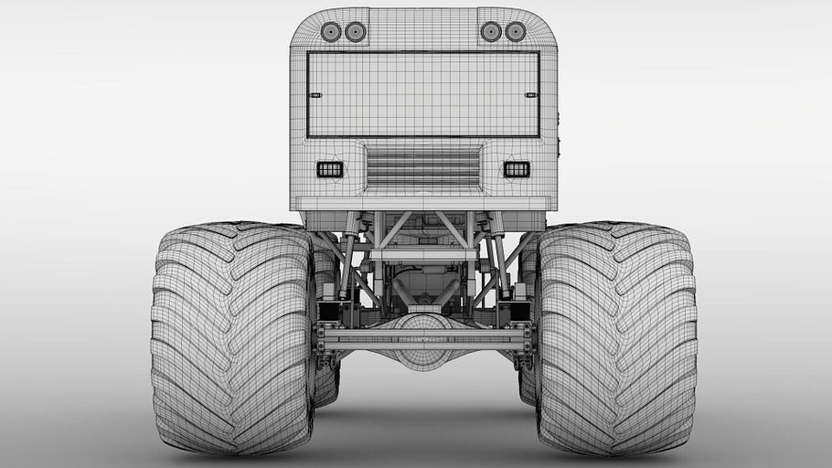 Monster Truck School Bus in Vehicles - product preview 14