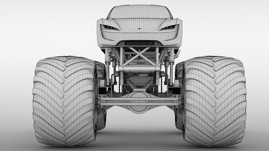 Monster Truck Tesla Roadster in Vehicles - product preview 15