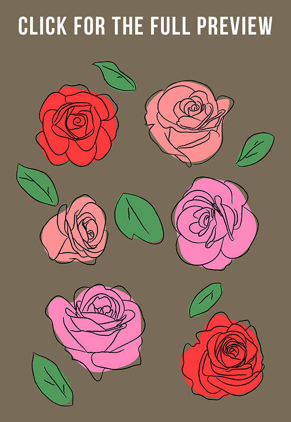 Sketch Roses Clipart in Illustrations - product preview 3