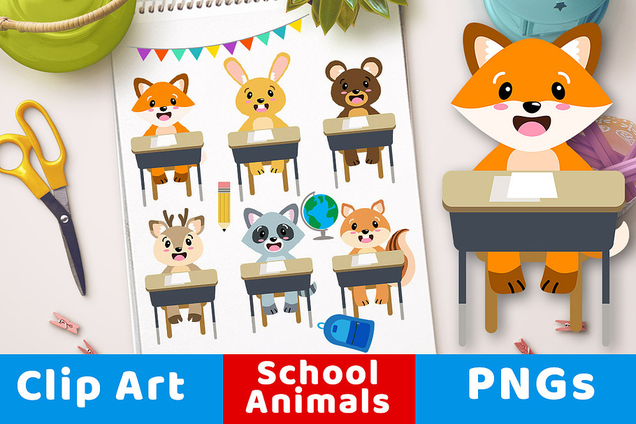 Back to School Animals Clipart