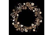 Gold autumn floral wreath