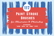 117 Paint Stroke Brushes *.ai *.abr