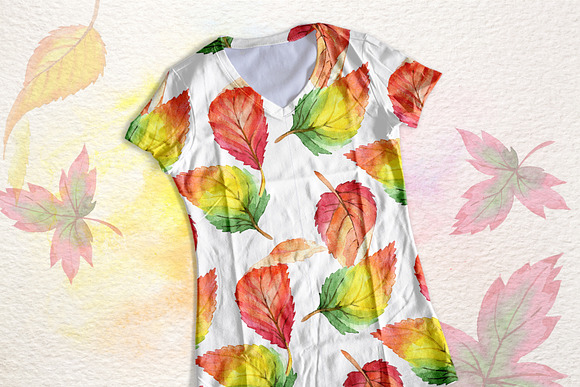 Cool autumn leaves PNG watercolor in Illustrations - product preview 3