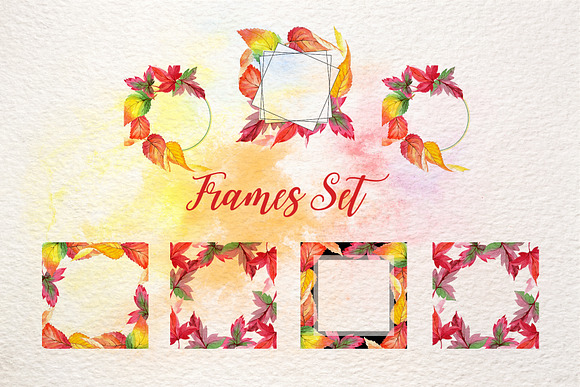 Cool autumn leaves PNG watercolor in Illustrations - product preview 5