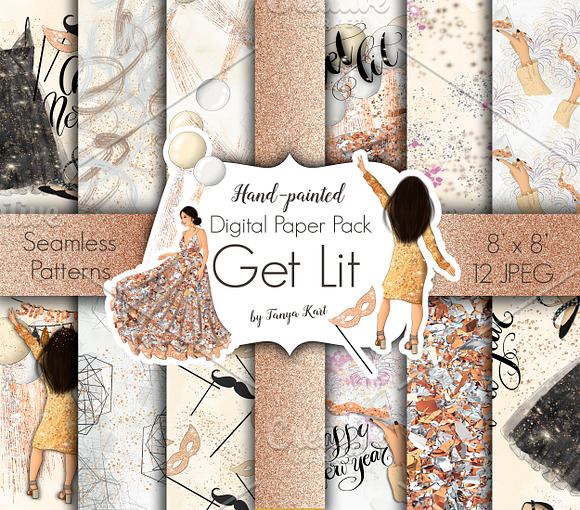 New Year Get Lit Design Kit in Illustrations - product preview 2