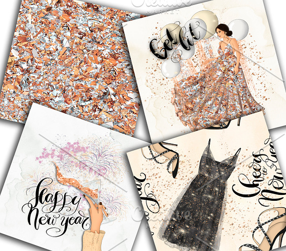 New Year Get Lit Design Kit in Illustrations - product preview 6