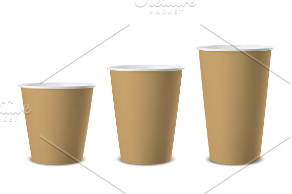 Paper disposable cup. Vector set.  in Illustrations - product preview 3