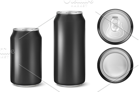 Beer can. Vector set.  in Illustrations - product preview 1