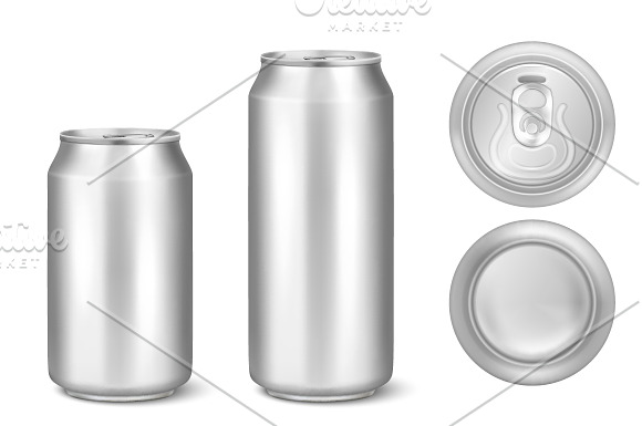 Beer can. Vector set.  in Illustrations - product preview 2